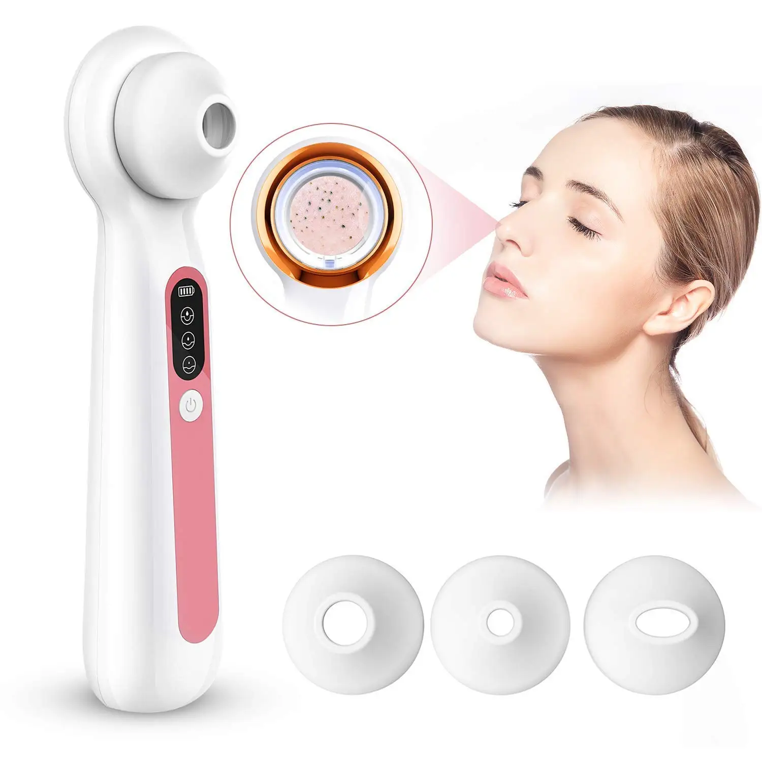 

3 Suction Levels Blackhead Remover Vacuum Visible Blackhead Suction Device with Magnifier
