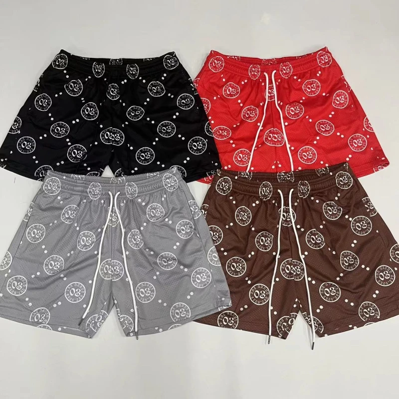 

New Trendy Blank Mesh Oem Sublimation Shorts 5 Inch Inseam Men Print Summer Basketball Gym Shorts Men Custom Mesh Shorts