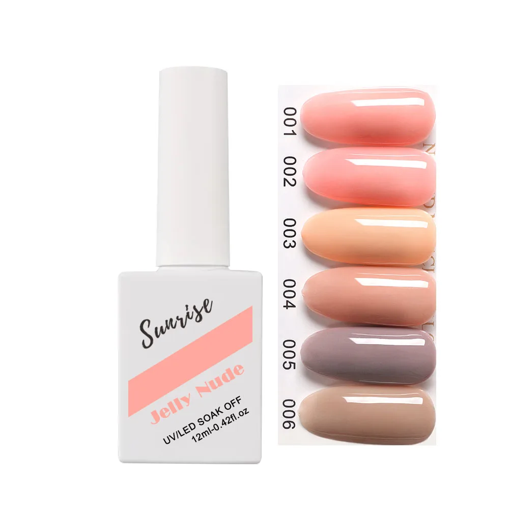 

Popular Natural Nude Colors Nail Gel Products Free Logo and Label Service Provided Jelly Nude Nail Gel Polish, 6 nude jelly colors