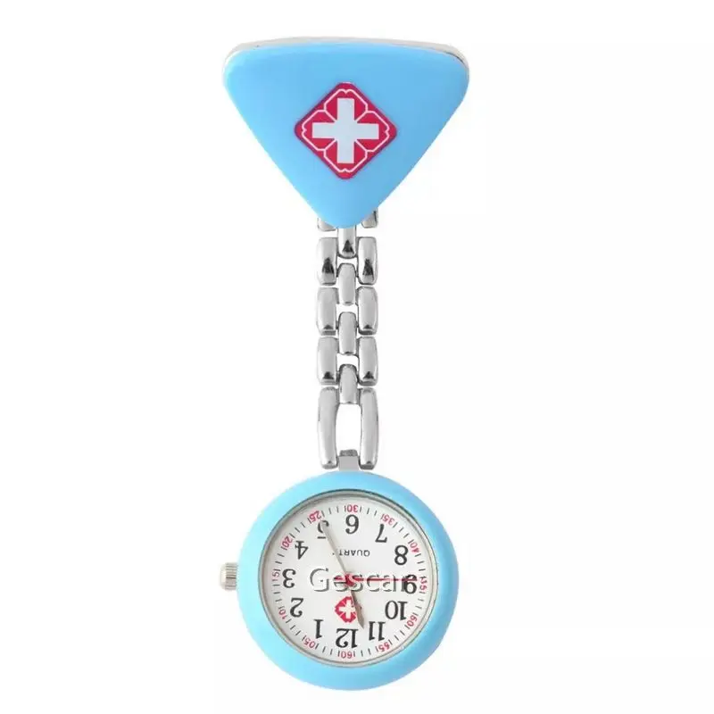 

New Arrival Triangular Red Cross Doctor Nurse Watch Top Quality Pocket Quartz Nurse Pendant Hanging Watch For Time Checking