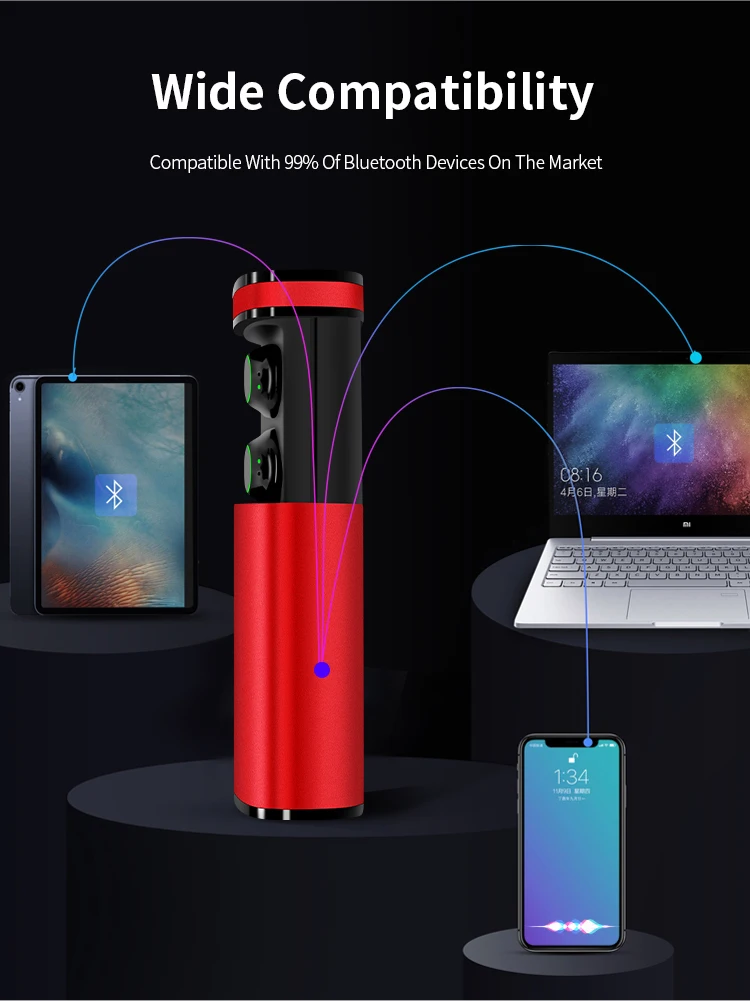 digital display tws Earphone Headphone Earbuds X23D customize - ANKUX.COM