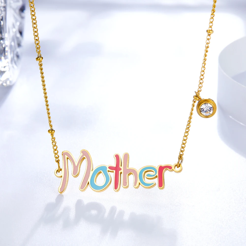

Popular Jewelry Stainless Steel 18k Gold Plated Pendant Necklace Good Chain Mother's Day Gift, Gold / silver