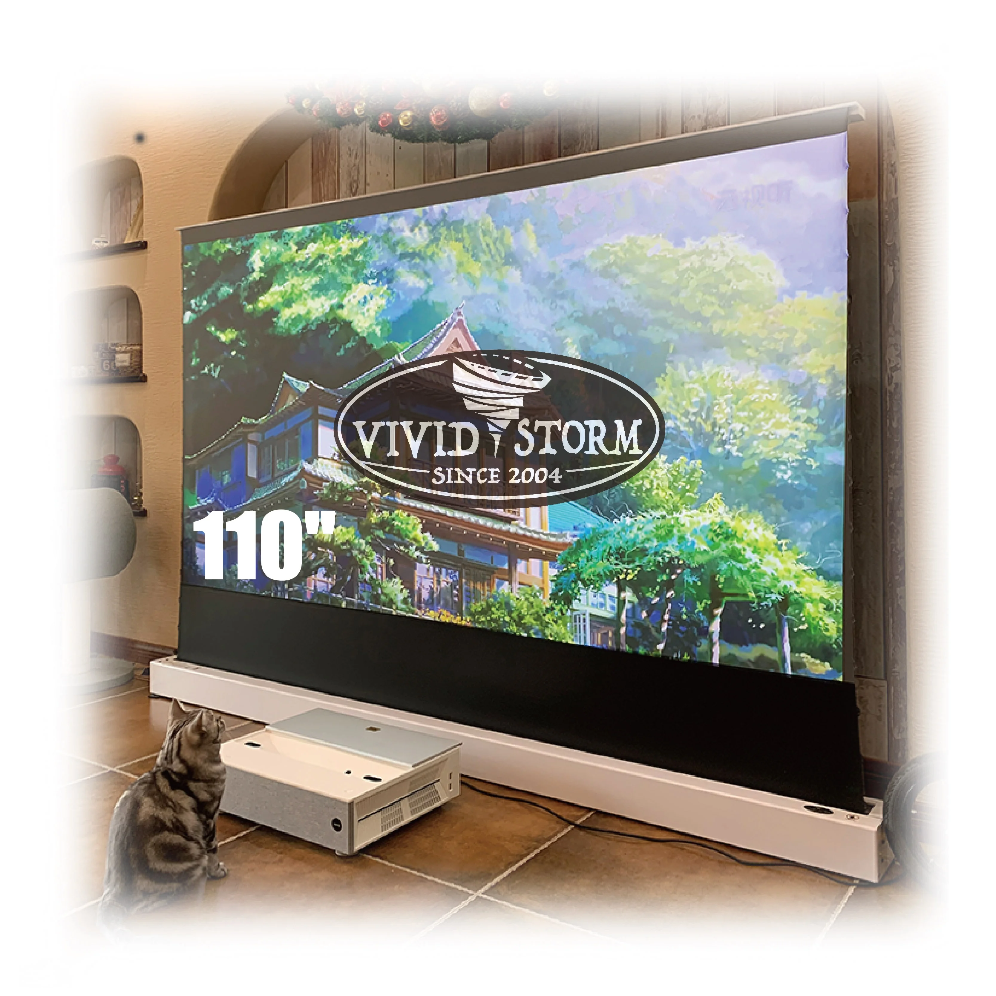 

VIVIDSTORM 2 set S PRO 110 inch laser projector 4k screen CLR Ambient Light Rejecting electric portable projector screen