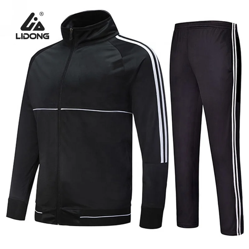 

Winter football training kit football suit fabric stock soccer blank tracksuit wholesale for men