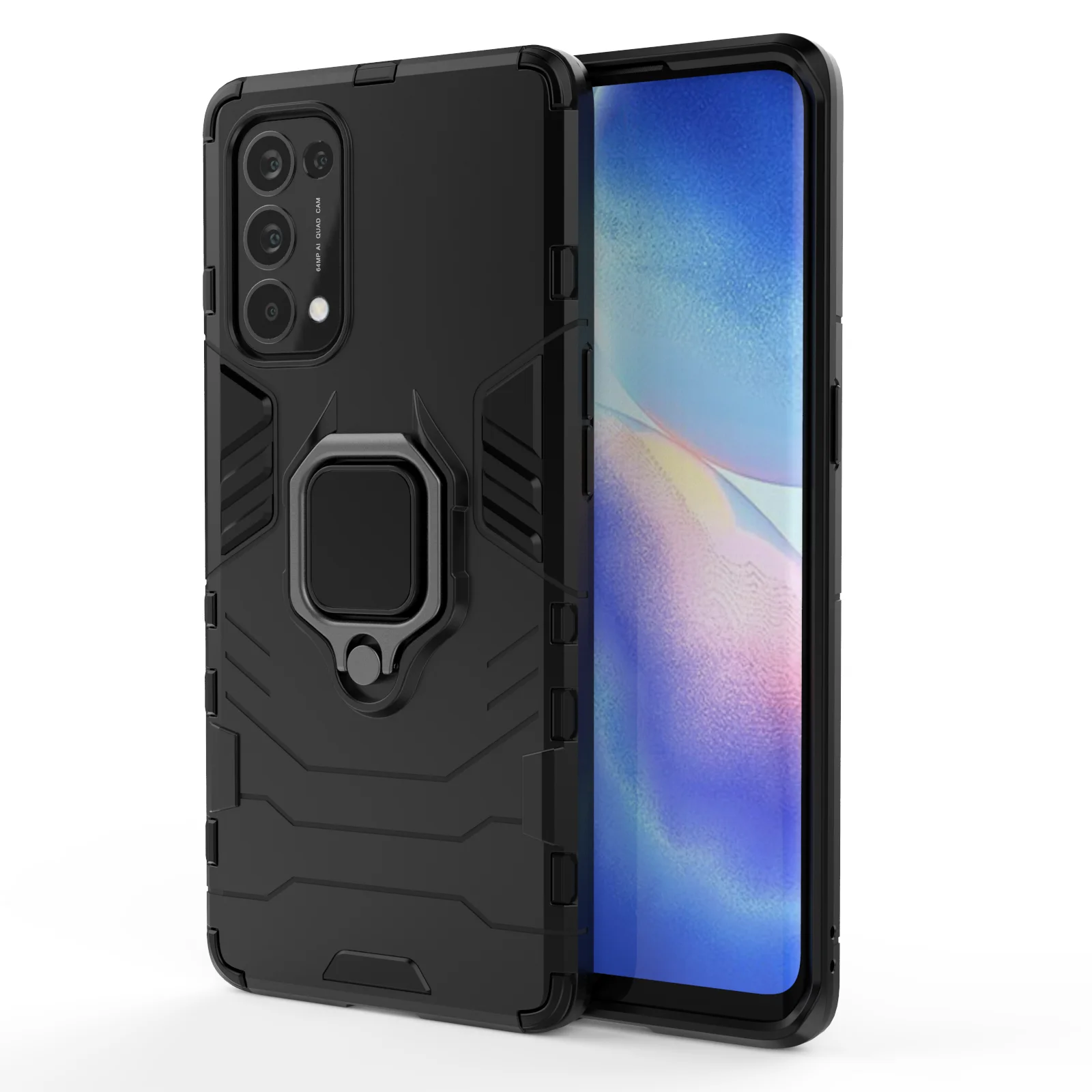 

For OPPO RENO5 PRO Case Shockproof Magnetic Ring Stand Cover, As pictures