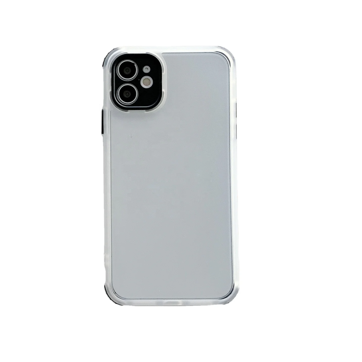 

Four Corner Drop Resistant Transparent Mobile Phone Case Camera Lens Protective Case For Iphone 13 Series, Black / white
