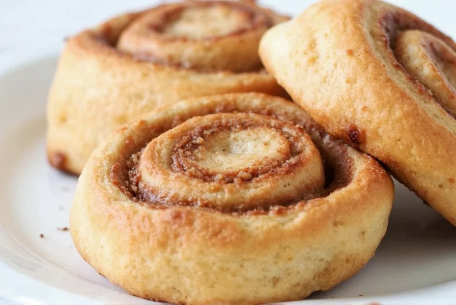 Healthy cinnamon rolls made with whole wheat flour and natural sweeteners on a wooden table