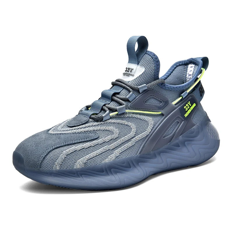 

Customized high quality basketball sports shoes men's blue running sports shoes