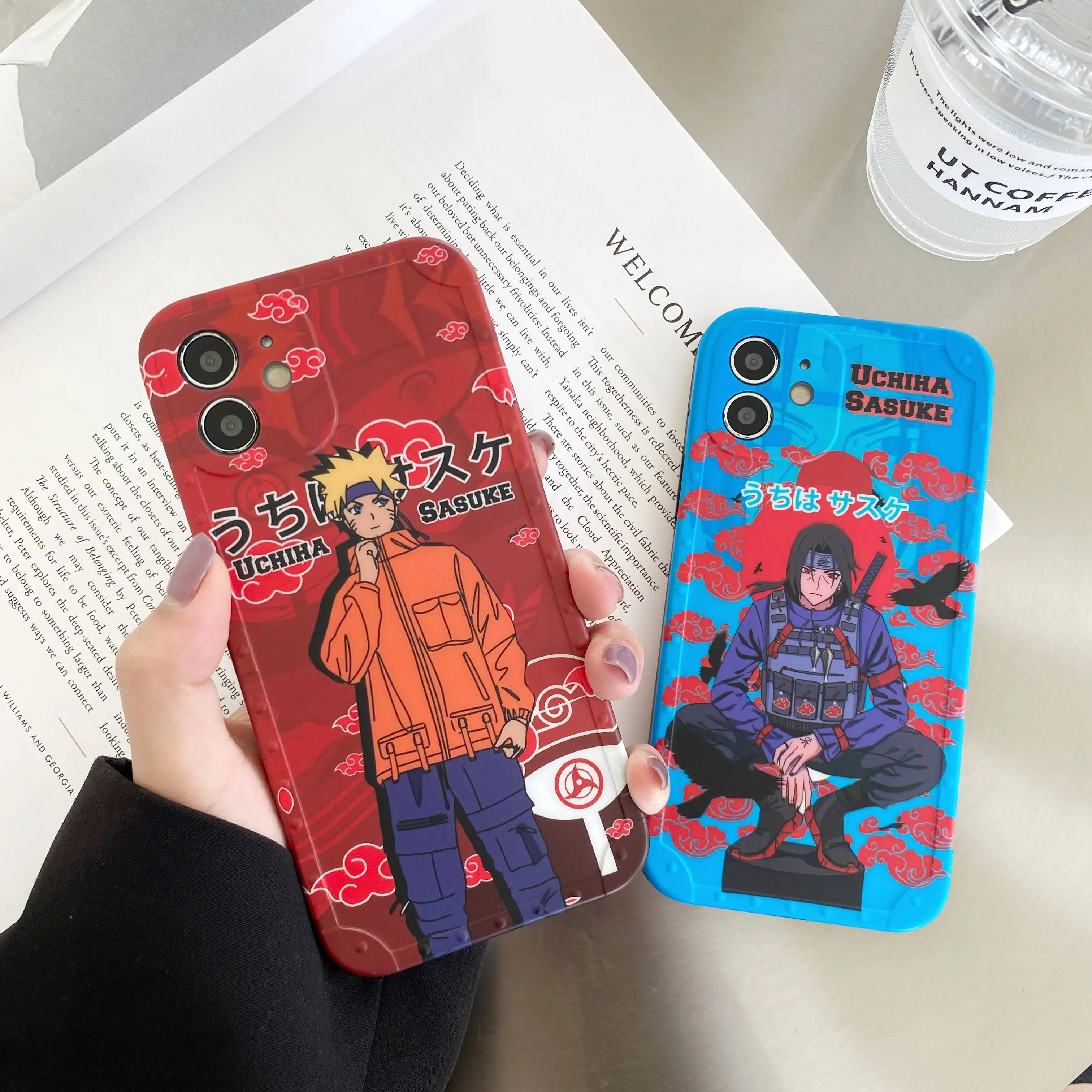 

Cartoon Designs Anime Figures Uchiha Sasuke Soft IMD Phone Cover For iPhone 12 11 Pro Max XR Xs Max 7 8 Plus Case