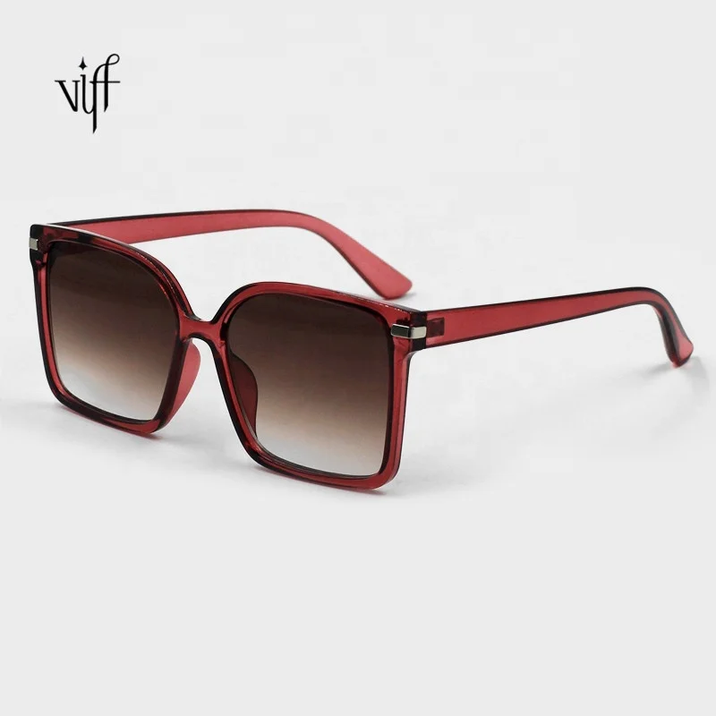 

VIFF Red Frame Square Shades HP19952 High Quality Custom UV400 Anti Blue Lenses Unisex Sun Glasses, Multi and oem