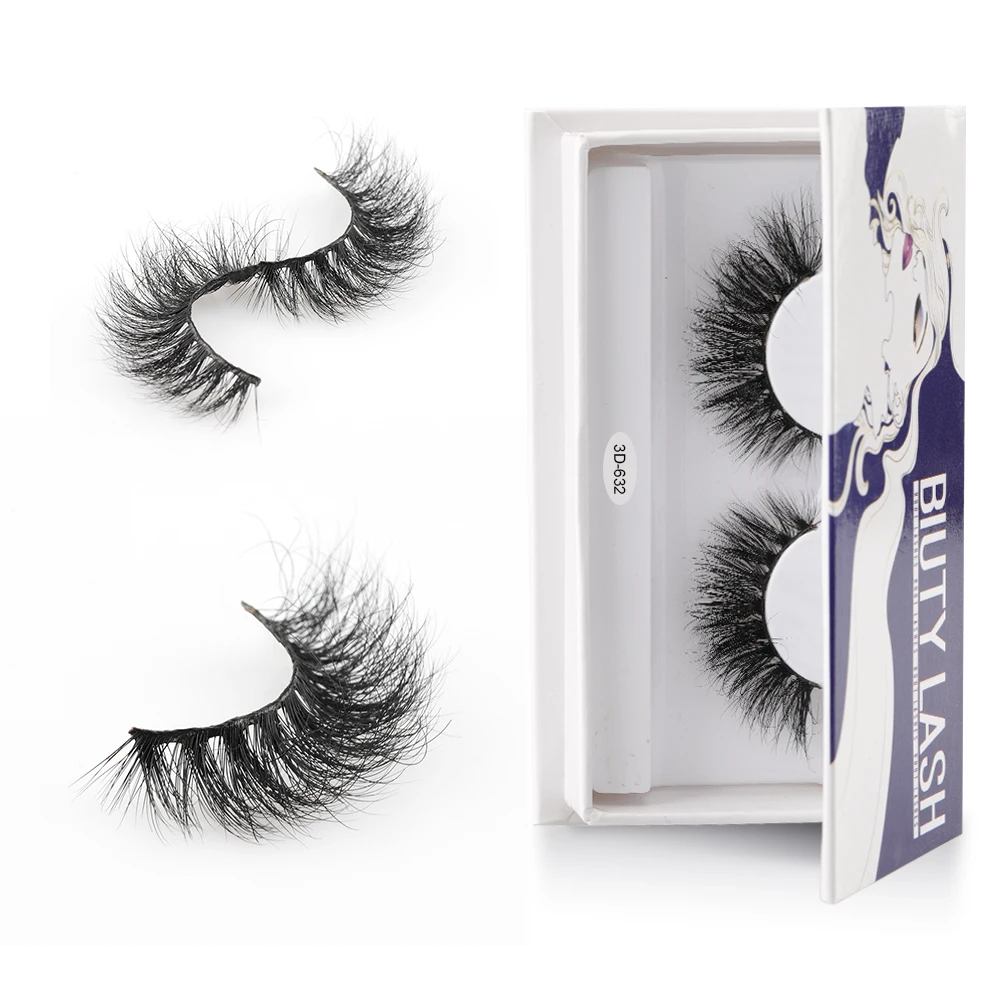 

Siberian Cruelty Free 3D632 Packaging Box 5D 3d Mink Eye Lashes Eyelash, Natural black