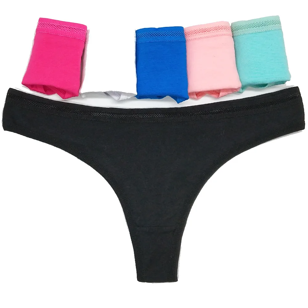 Factory Directly Sell Best Selling Women's Cotton Stretch Thong Panty
