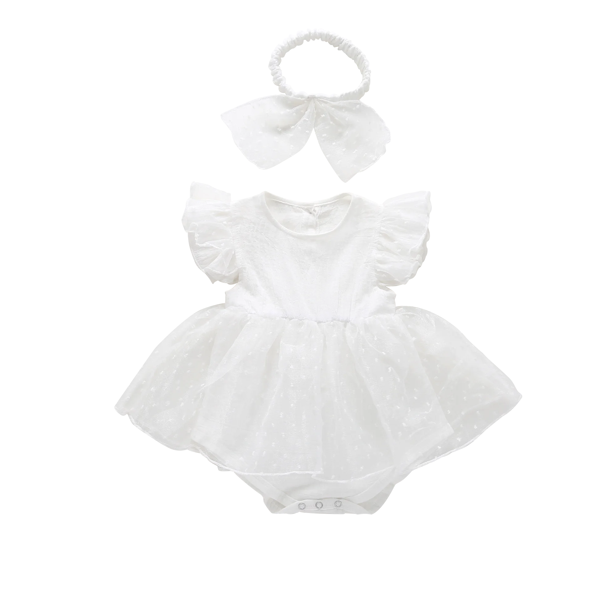 

What&why Summer Baby Girl Tutu Dress Romper White Newborn Lace Floral Infant Jumpsuit Kid Clothing Sets Smocked Onesie Wholesale