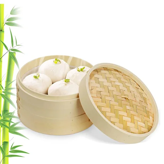 

2022 New Factory wholesale Chinese Kitchen Cooking Tools Eco friendly Rice Bun Baozi Cookware Bamboo steamers for Amazon