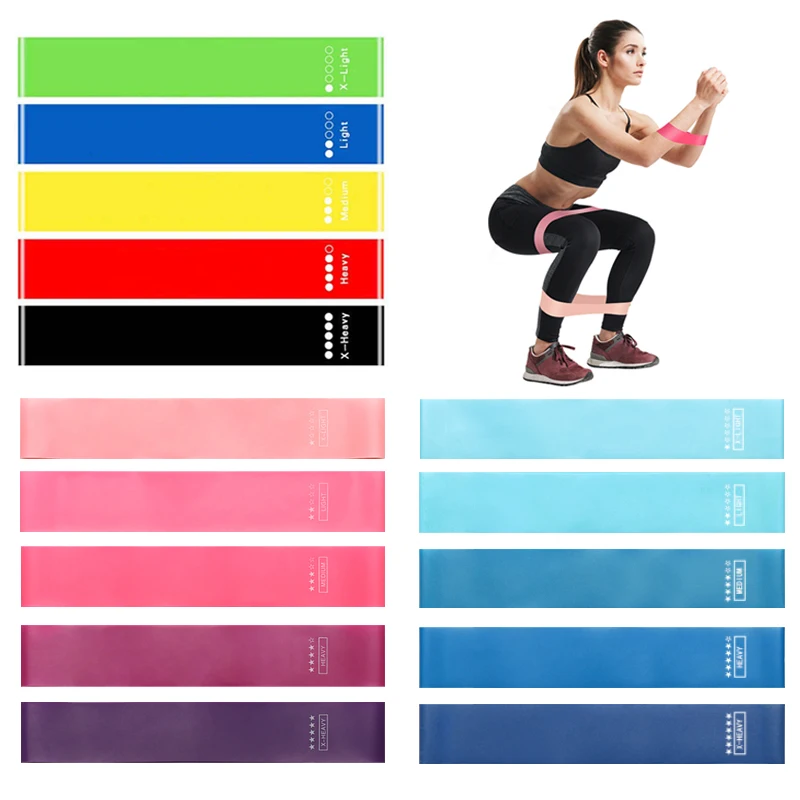

Sport Gym Equipment Workout Training Pull Expander Cross Pilates Elastic Bands Exercise Fitness Gum Rubber Resistance Bands, Blue as picture
