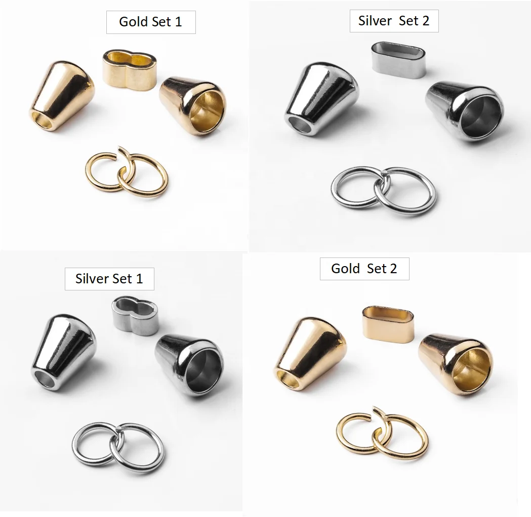 

Zinc Alloy Engraved Custom Metal Rope Cord End Stopper, Silver and gold in stock . other color custom
