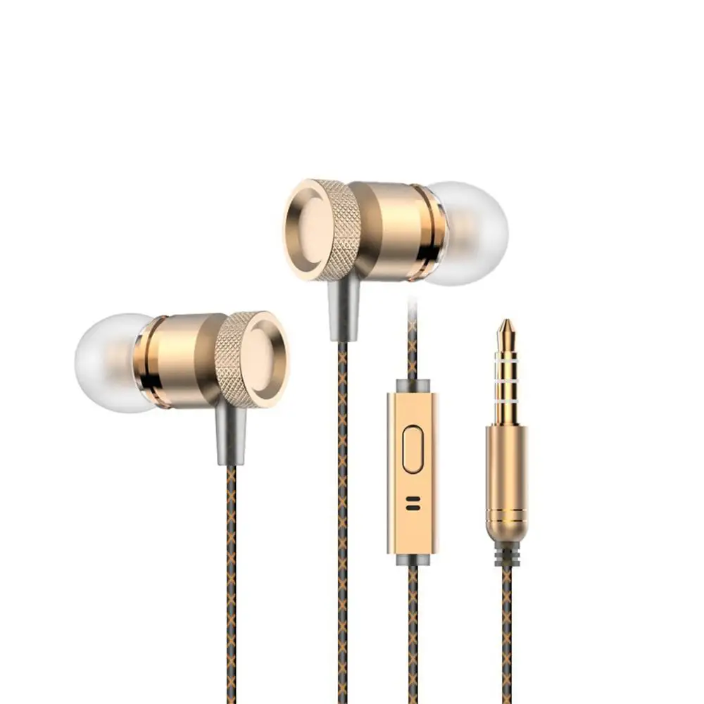 

Konfulon Hi-Fi Stereo Earphones with Mic 3.5mm Wired Earphones Noise Cancellation Headphones Stereo Earphones, Gold/blue/silver