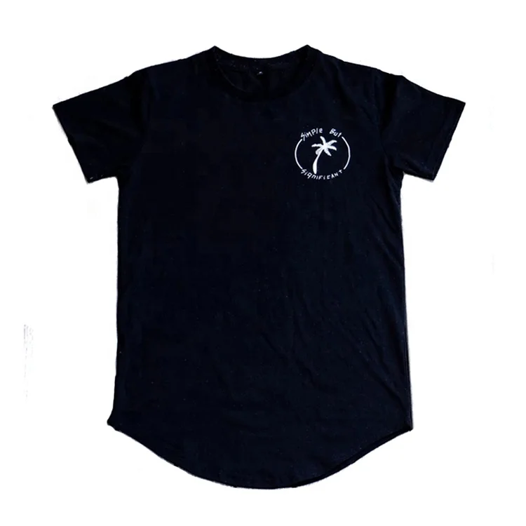 Custom Logo Oversized Longline Mens Round Neck Tshirt