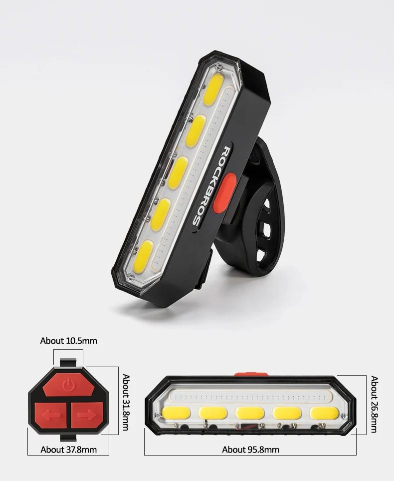 Rockbros Bicycle Brake Light Turn Signal Remote Control Lamp Bicycle