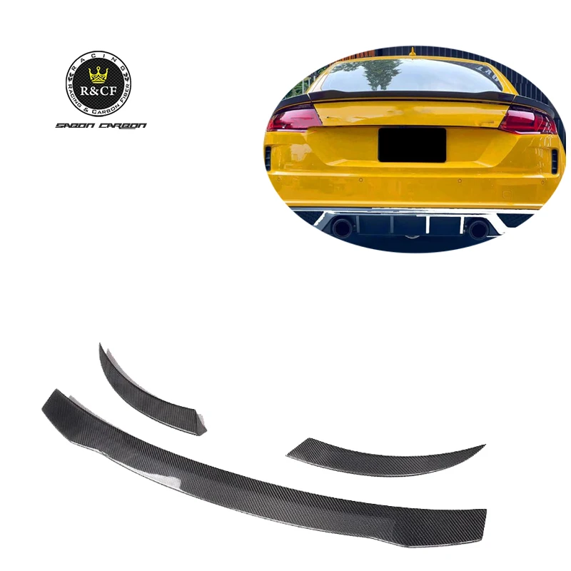 

For Audi TT MK3 8S TTS TTRS 2-Door 2015-20 Carbon Fiber Rear Trunk Spoiler Wing 3PC style