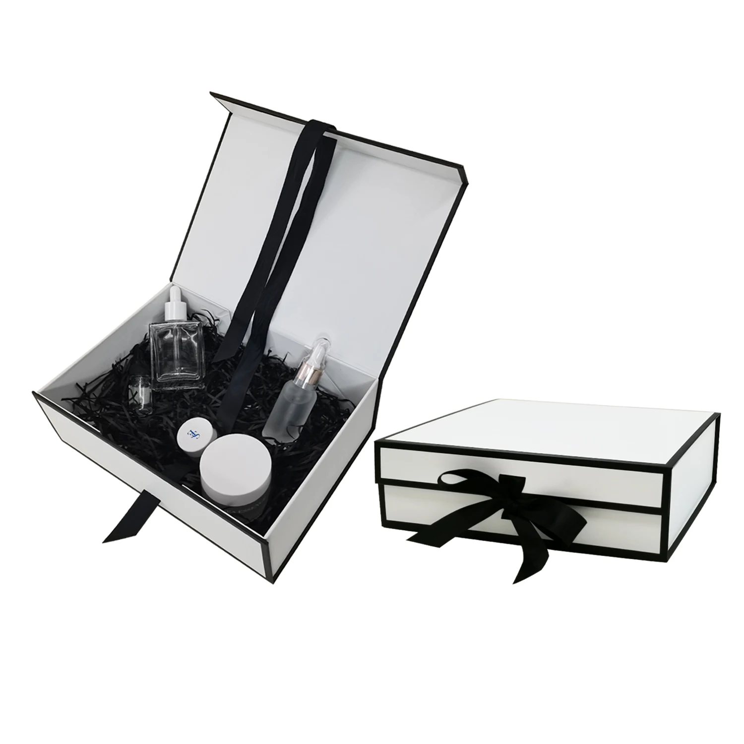 

Luxury Eco Friendly Custom Hard Flip Top White Small Folding Paper Rigid Cardboard Packaging Box Magnetic Gift Box