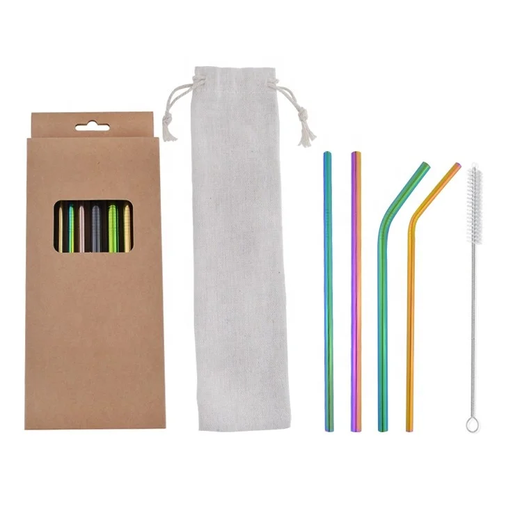 

wholesale custom stainless steel straws package amazon top sellers 2021, Silver,black,gold,rose gold,multicolor,blue,purple and so on.