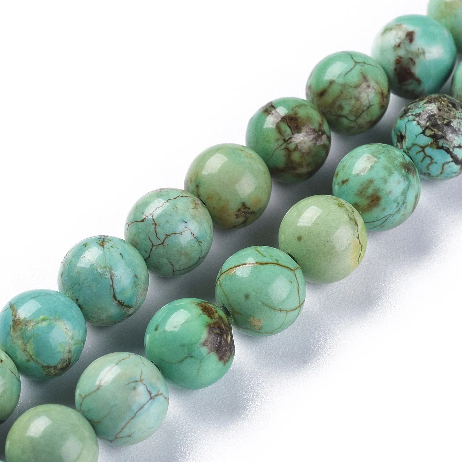 

PandaHall Dyed Round  Natural Howlite Beads Strands