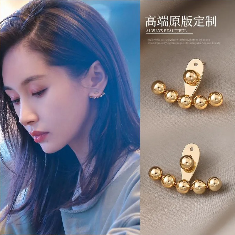 

Wang Ziwen the same earrings for female design sense light luxury 925 silver earrings in 2021 new fashion earrings, As picture