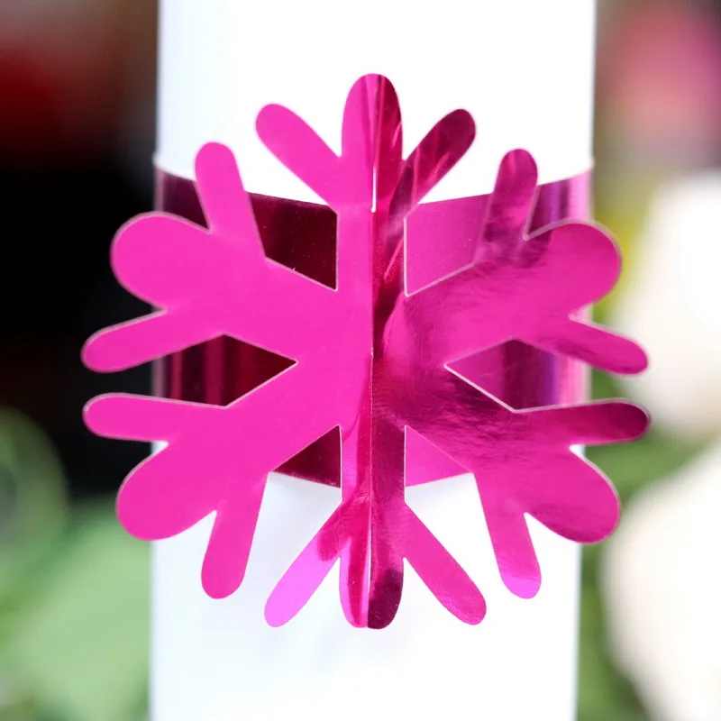 
Snowflake Laser Cut Napkin Ring Christmas Party Table Paper Decorations 