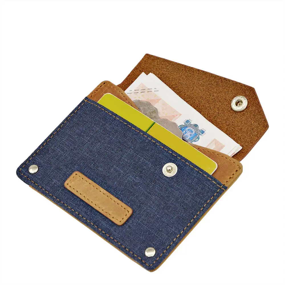 

new release cheap leather credit card holder wallet with button,small pu custom slim men real leather envelope wallet, Customised