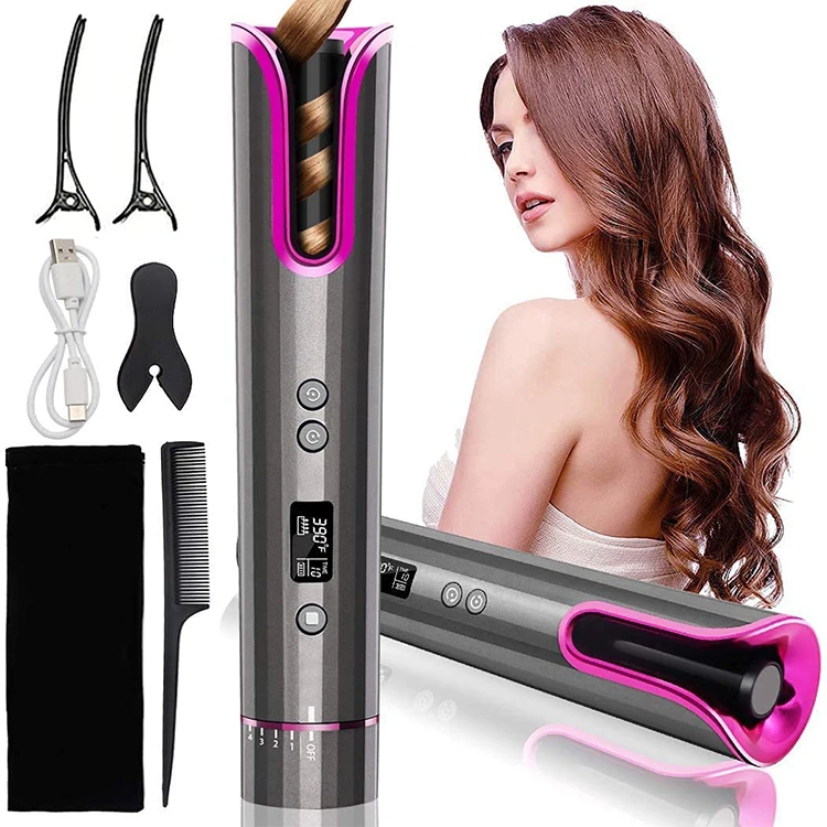 

H150 Newest Qc Full Control Ceramic 360 Auto Drop Shipping Hair Curler Wholesale China, Red