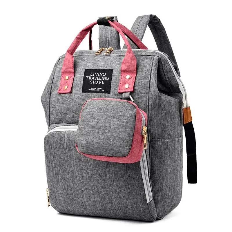 

2021 New Design Outdoor Travel Baby Diaper Bag 2 Waterproof Backpack Mummy Custom Logo, Black, blue, pink, dark blue, gray