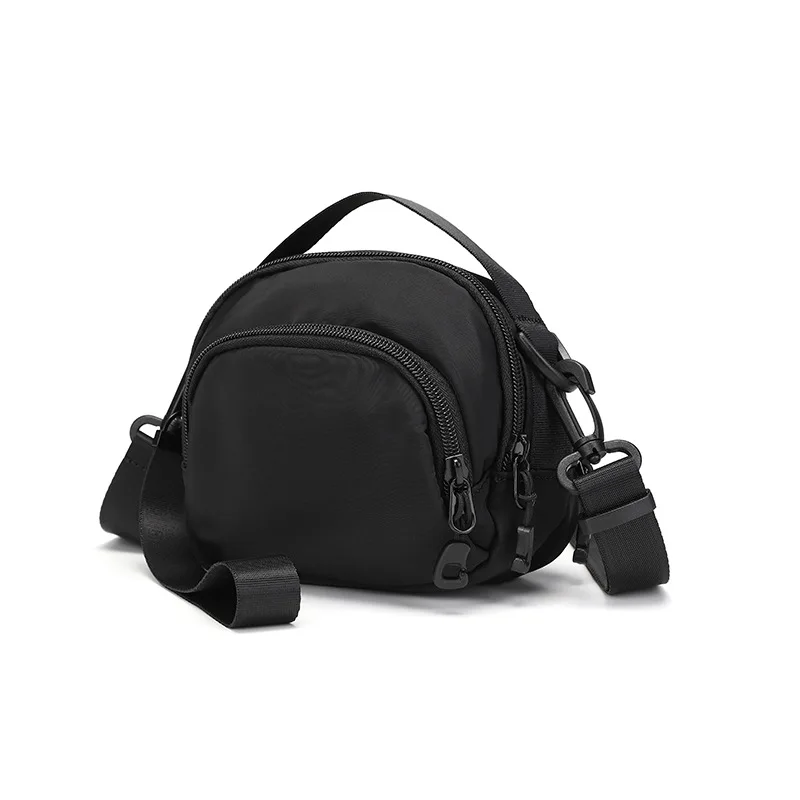 

RTS black high quality multi pockets teens crossbody bag mens mini shoulder messenger bag with removable strap