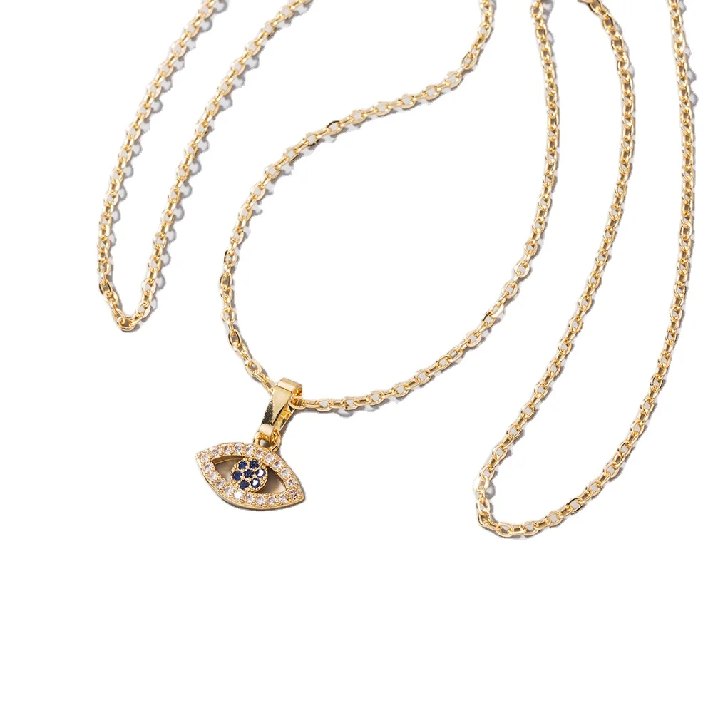 

Temperament pendant gold eyes zircon clavicle chain necklace female