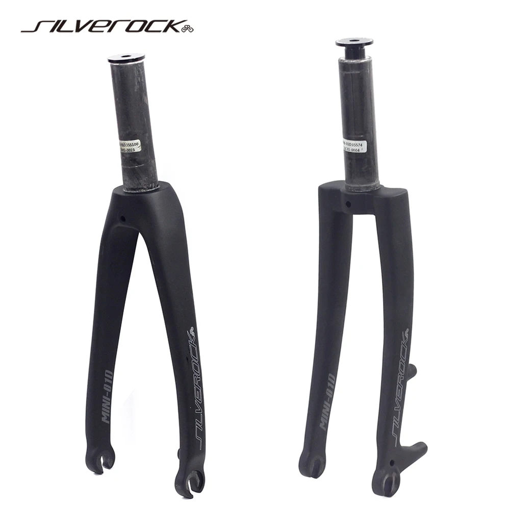 

SILVEROCK Carbon Fork 16" 1 3/8 1 1/4 349 18in 355 Caliper Brake Disc Brake 74mm 100mm Thread Nut for Gust K3 Plus Folding Bikes