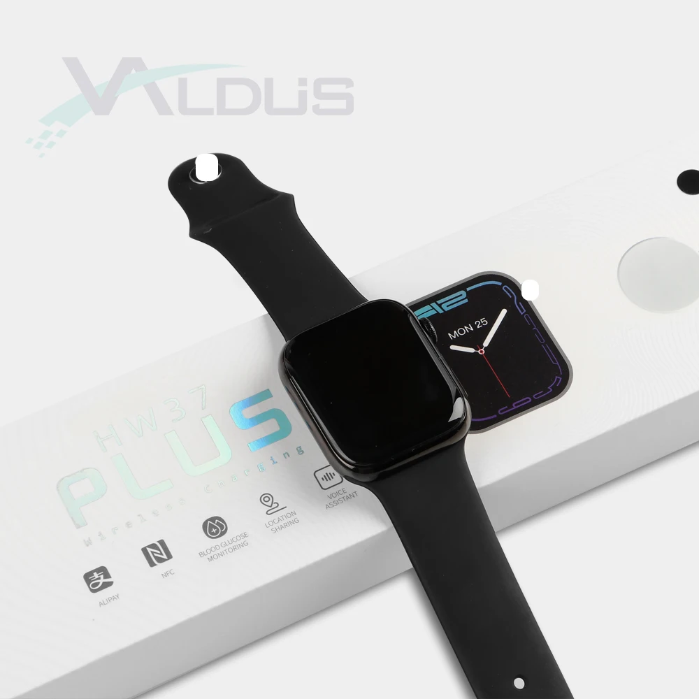 

Valdus HW37 Plus Alipay NFC Blood Glucose Location Share Smartwatch Waterproof Reloj Inteligente Smart Watch Series 7