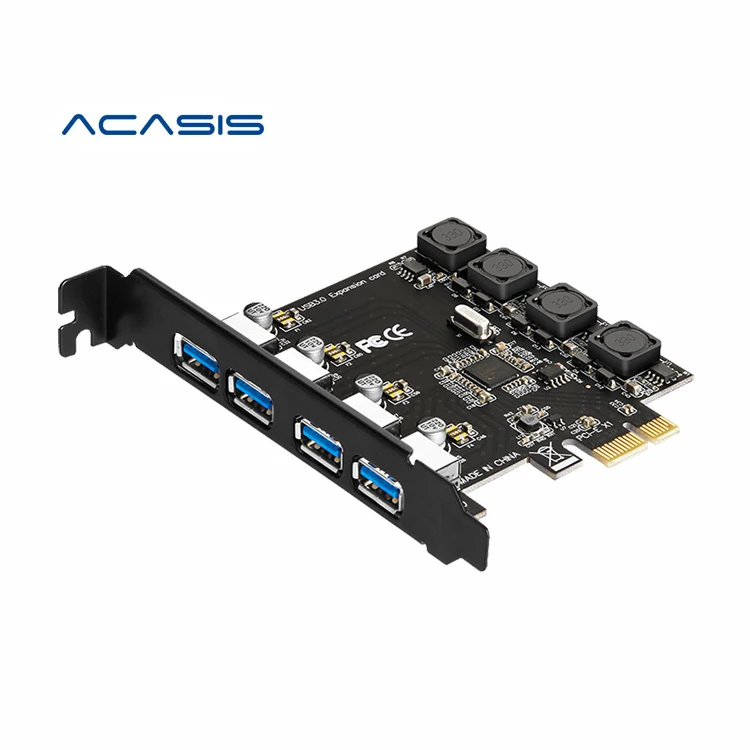 

High speed 5.0Gbps Controller 4 Ports PCIe to USB 3.0 Expansion Card,USB 3.0 Express Card Desktop, Black