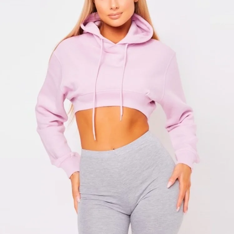 

custom your own logo women cropped hoodie cotton pullover gym hoodies