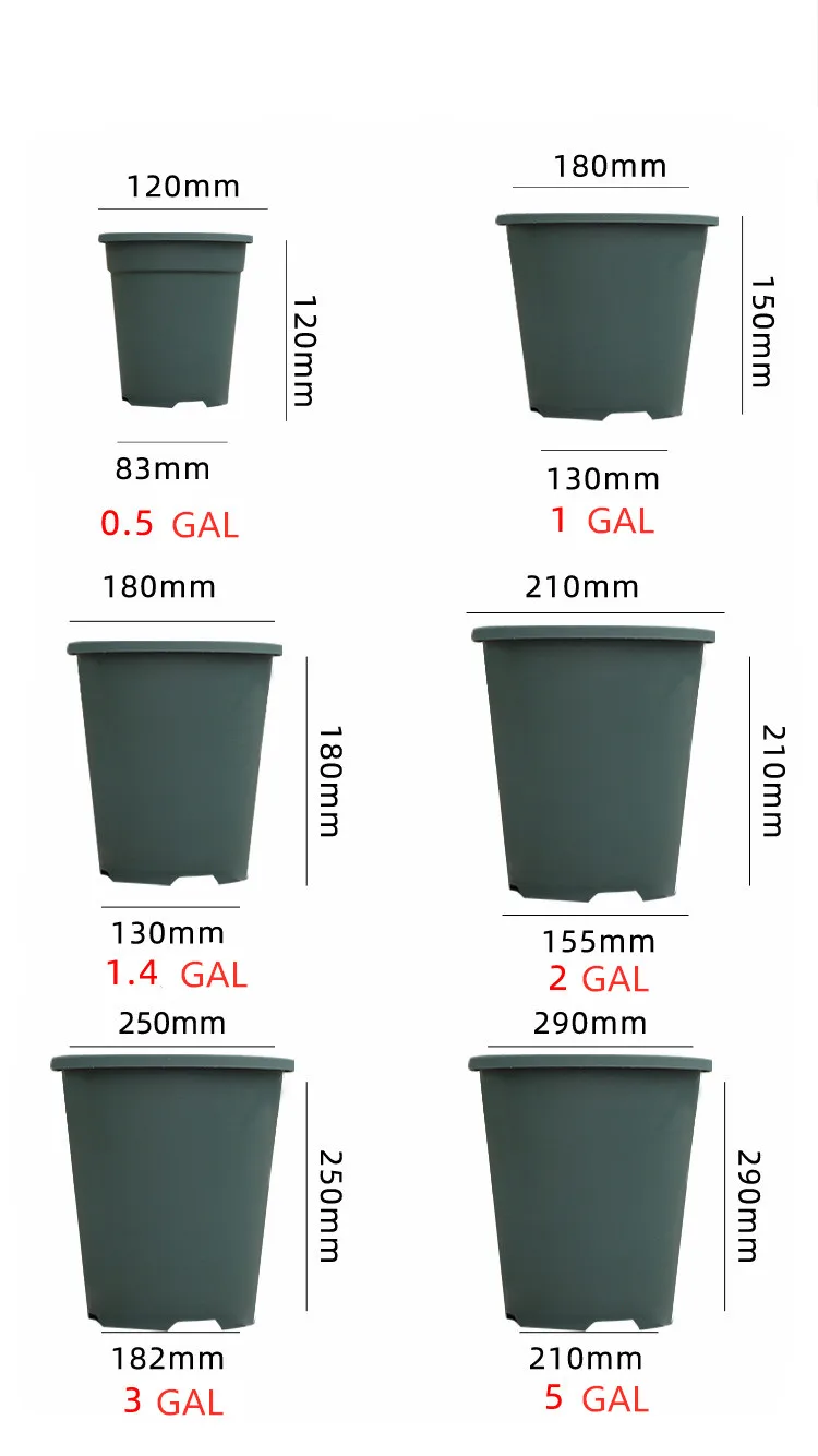 5 Gallon Plastic Plant Flower Pot In Gallon - Buy 1gallon Small Flower ...