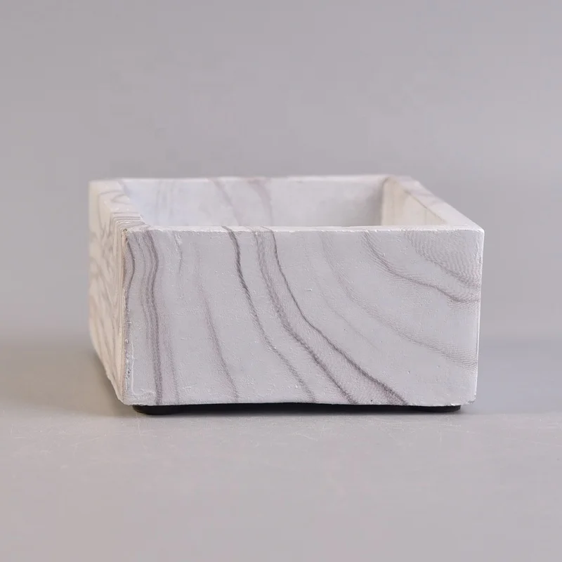 Square cement hurricane candle container wholesales