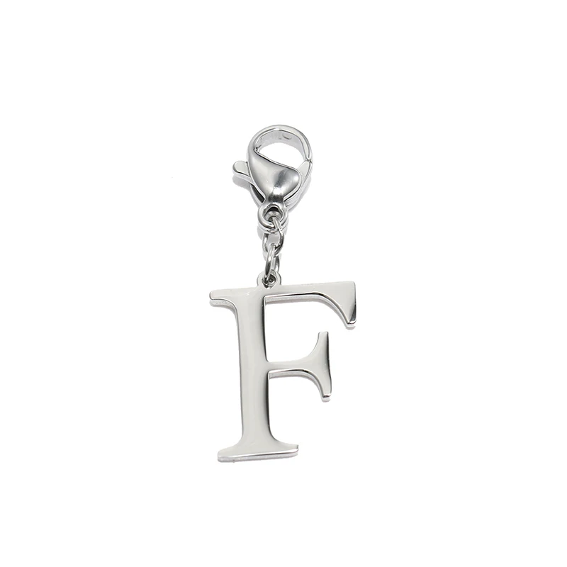 

Large Alphabet Charms K Lobster Clasp Collar Pendants Silver Plated Simple Metal Stainless Steel Fashion Gold Plated SNAKE Chain