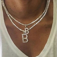 

Diamond initial bubble letter iced out initial charm Custom hip hop jewelry necklace
