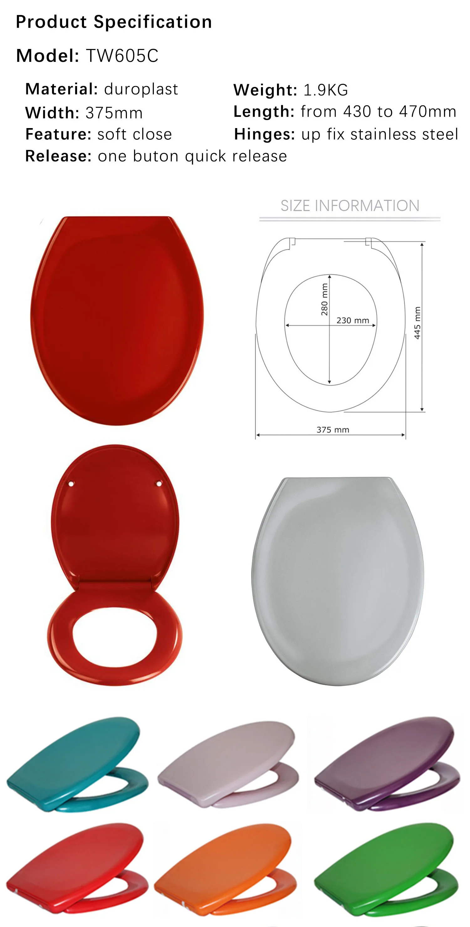 Custom Red Hydraulic Toilet Seat Uf Duroplastic Toilet Seat Cover Buy