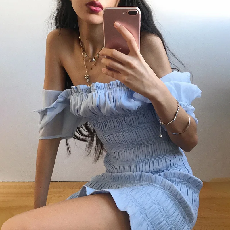 

FS2608A Summer new style women gauze short sleeve dress