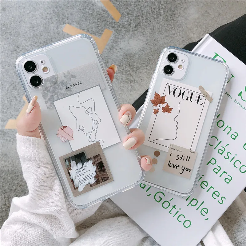 

Transparent silica gel cell phone caseFor iphone 12 mini 11 Promax xr x xs max 7 8Customized pattern of silicone airbag shell