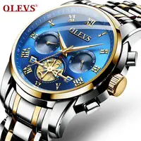 

OLEVS men Watch Elegant Brand Famous Luxury Quartz Rose gold Watches male Leather Butterfly design Wristwatches Relogio