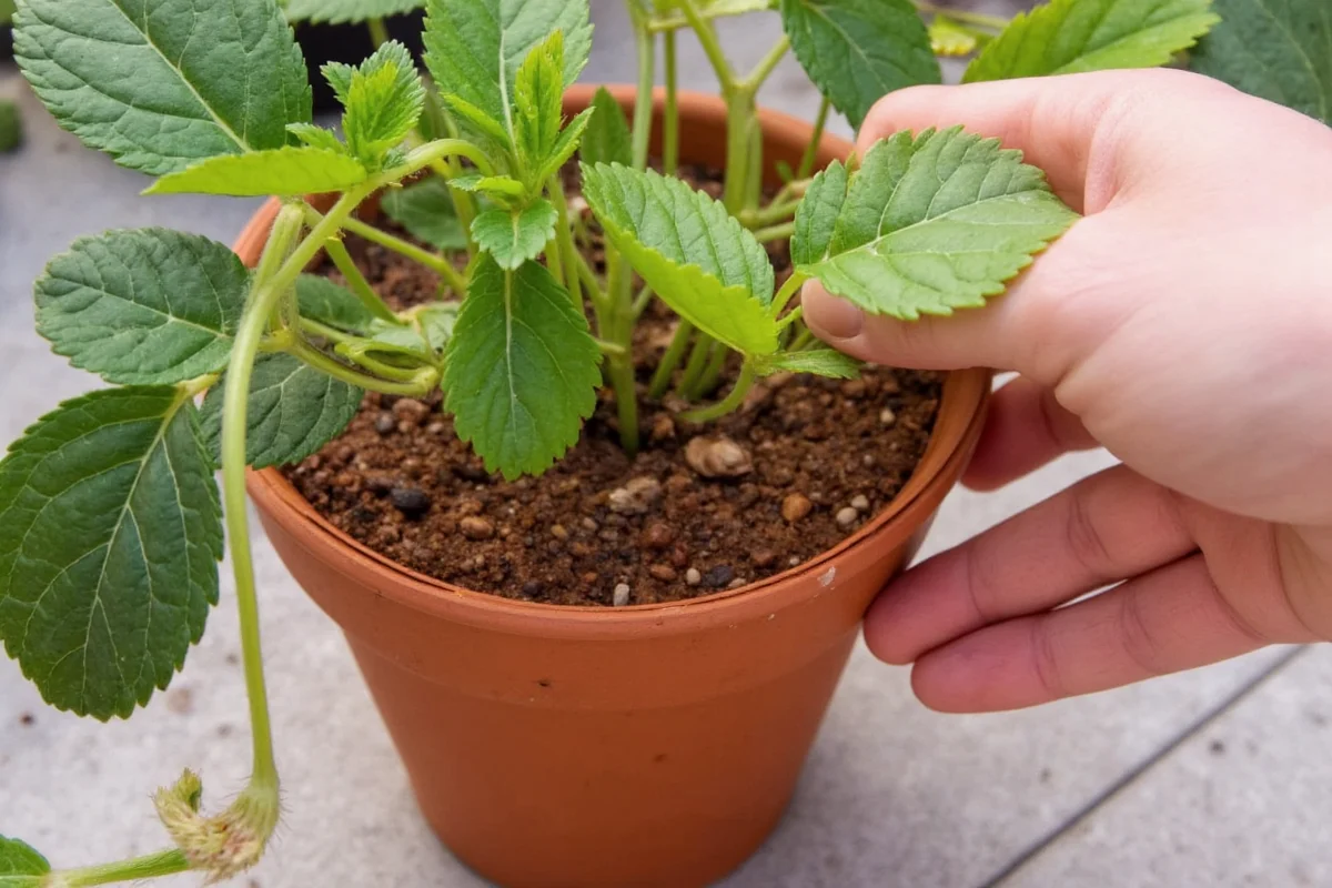 how to plant a strawberry pot