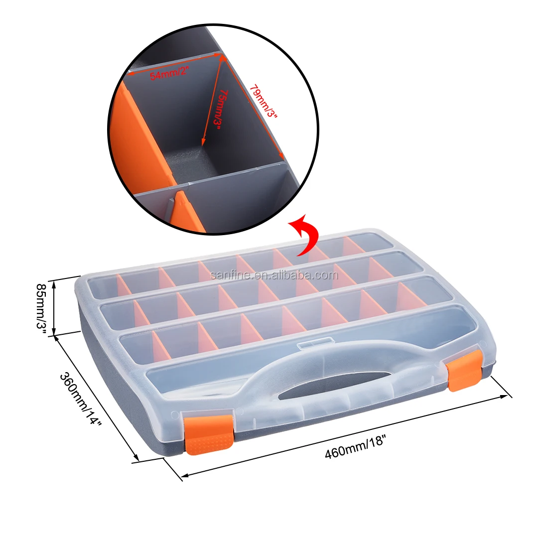 Tool Box 12-1/2 In. Lid Organizers Portable Storage Container Tray Plastic Small