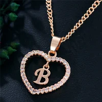 

Personalised Initial Letter Jewelry Gold Color Heart Pendant Necklace