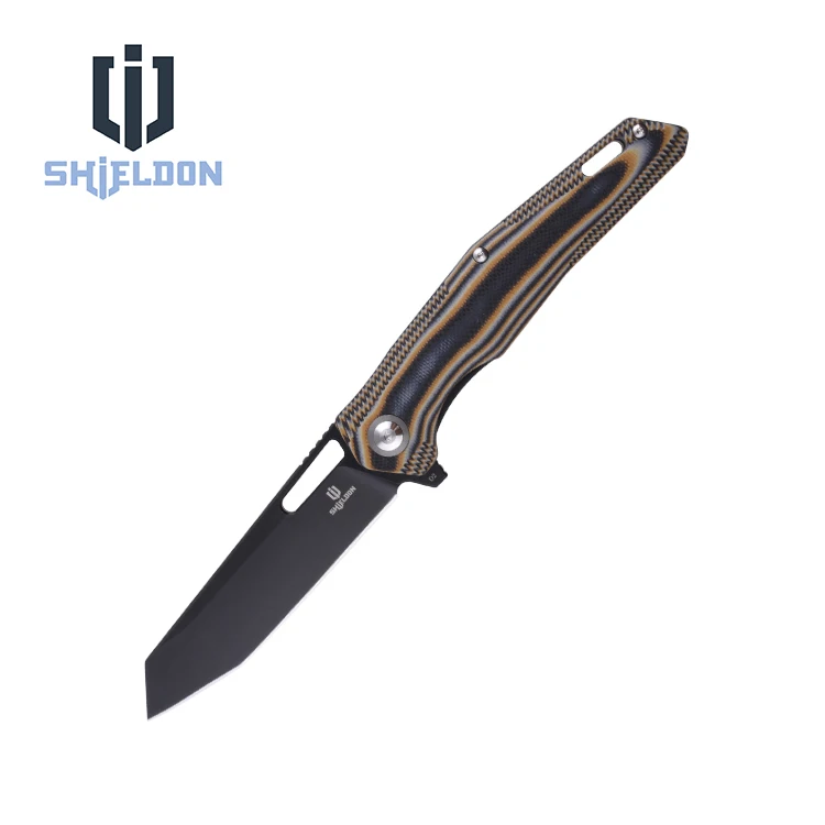 

Shieldon D2 Blade G10 Handle Army Military Outdoor Self Defense Foldable Survival Tactical Camping Hunting Folding Pocket Knife
